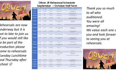 Oliver Rehearsal Schedule