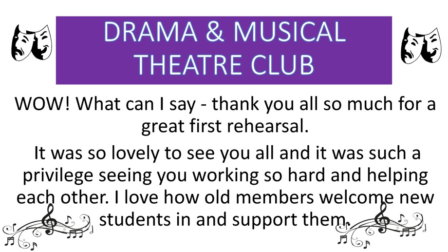 Drama musical theatre club rehearsal page 1