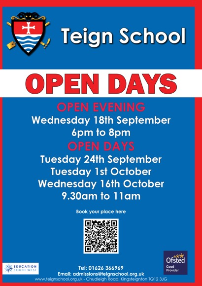 Tei open days a4 flyer autumn term 2024